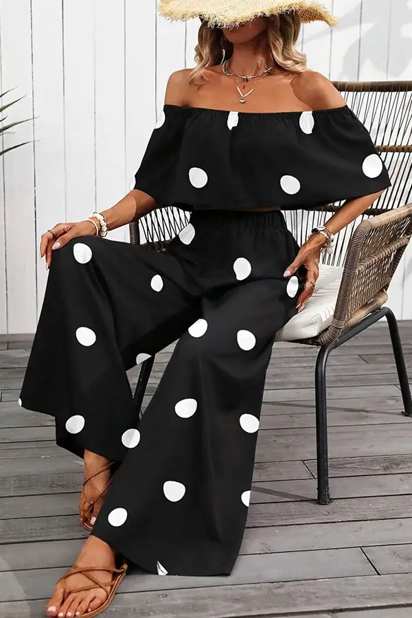 Print Bandeau Casual Two Piece Set
