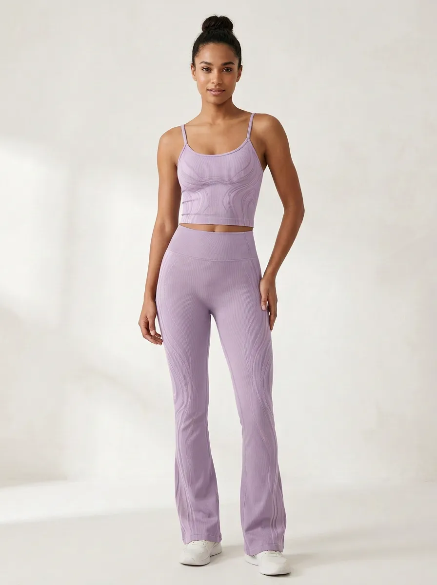 Swirl Ribbed Textured Flare Active Set