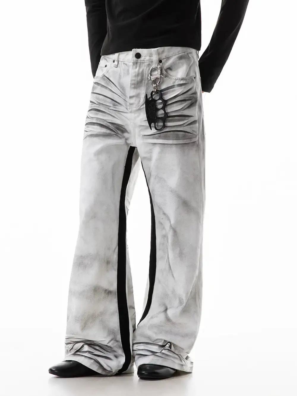 Graphic Washed Denim Pants