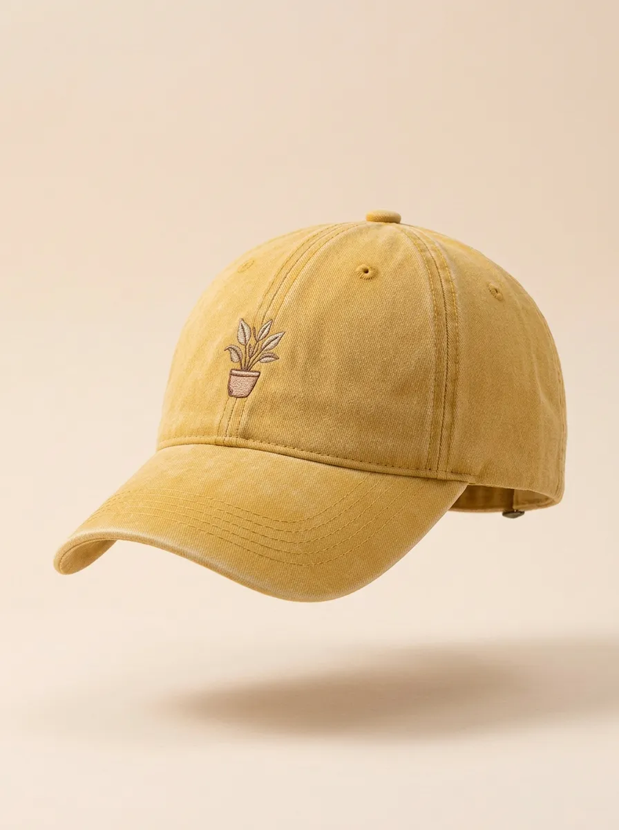 Relaxed Plant-Lover Embroidered Potted-Plant Unisex Baseball Cap