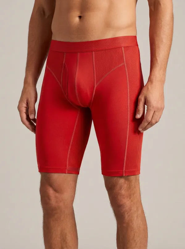 Men's Athletic Performance Grey Mesh Panel Boxer Briefs