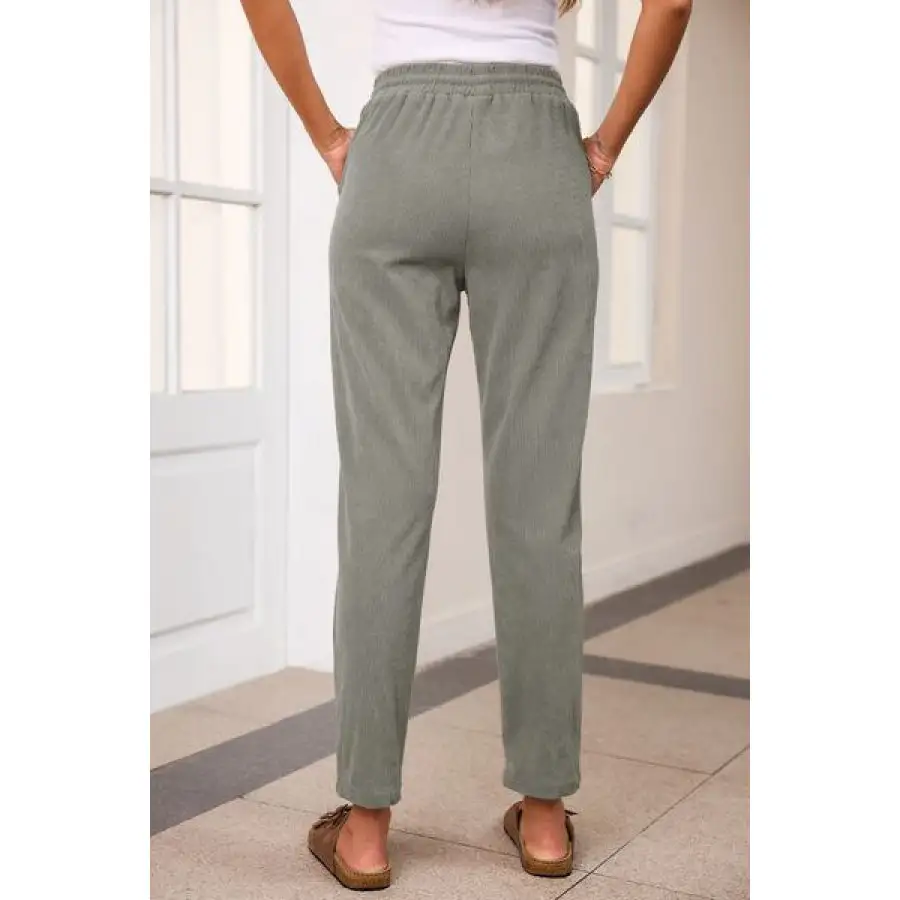 Classic Drawstring Straight Pants with Pockets