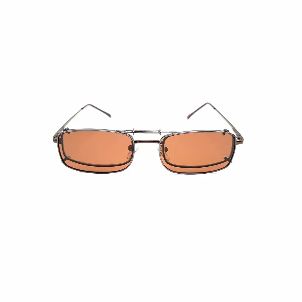 50mm Rectangular Polarized Clip-On Sunglasses with Hard Case
