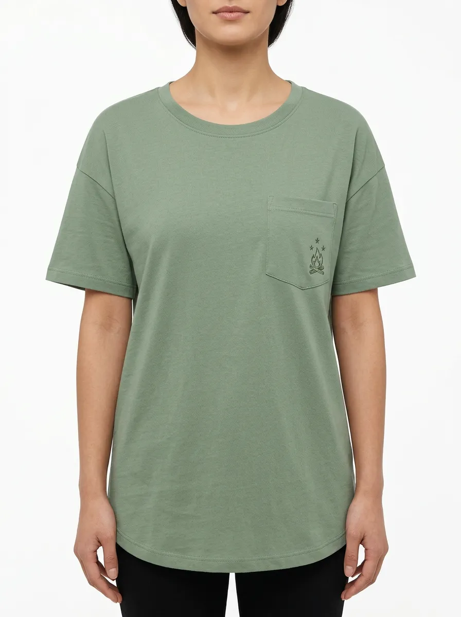 Women's Campfire Graphic Pocket Crewneck T-Shirt