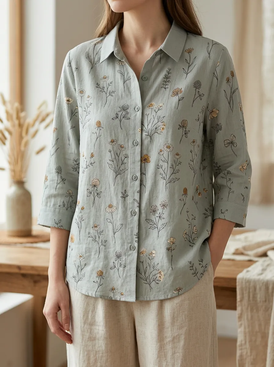 Women's Nature Art Botanical Nature Lover Wildflower Shirt