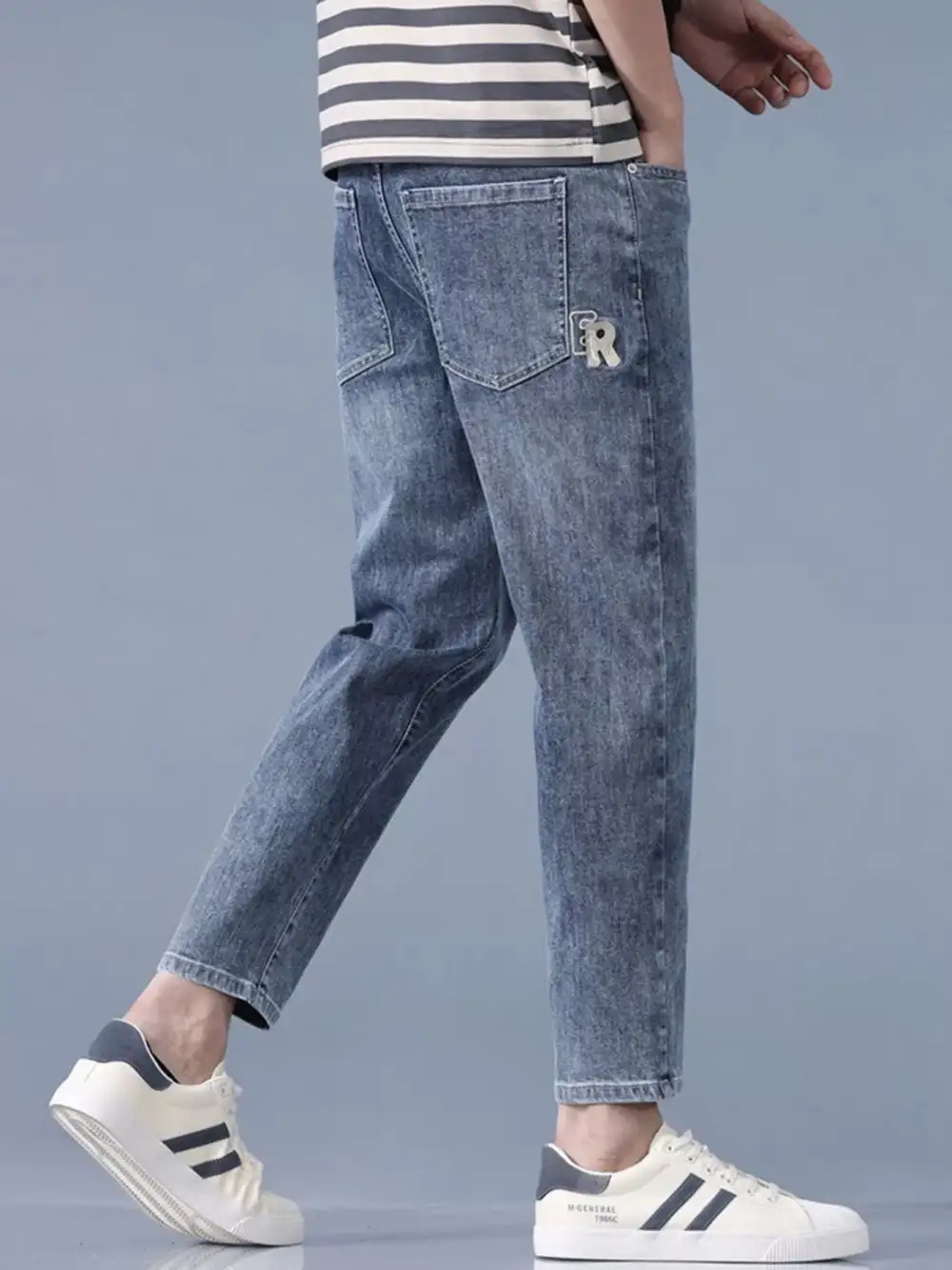 Straight-Leg Wash Jeans
