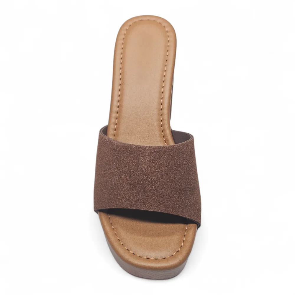 Boho Lightweight Studded Wooden Heel Mule