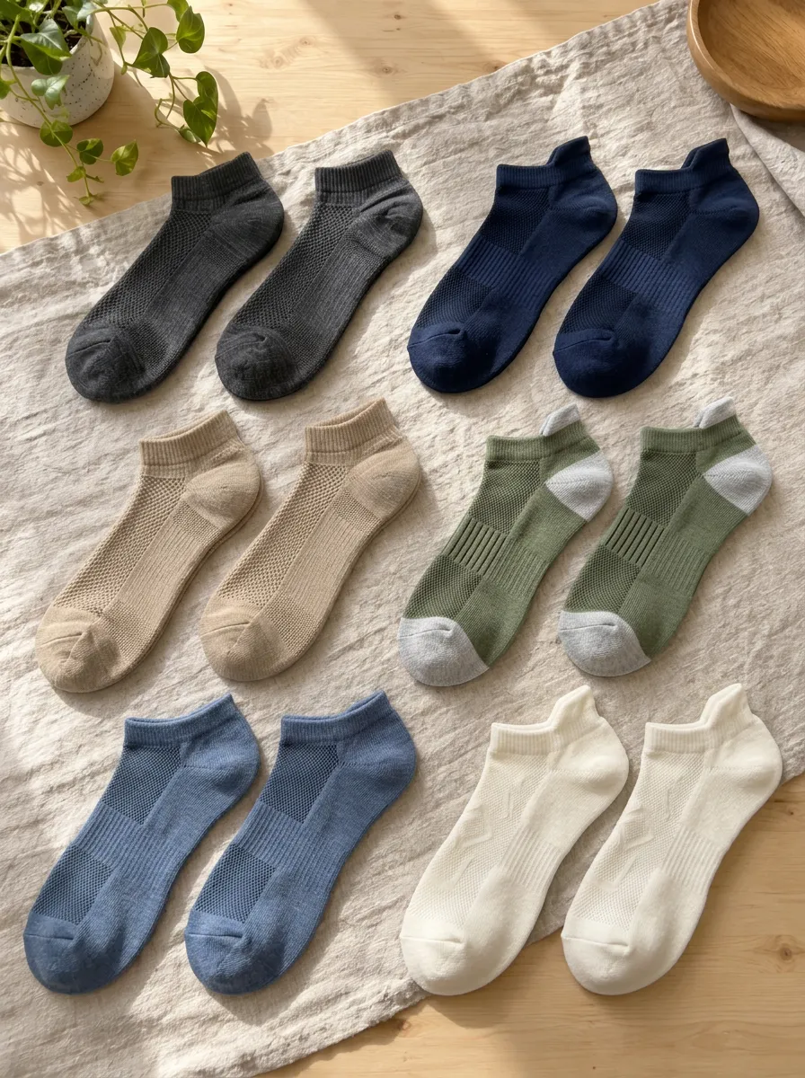Men's Essential Breathable Mesh Ankle Socks Set