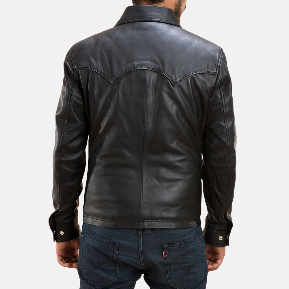Men's Textured Leather Jacket