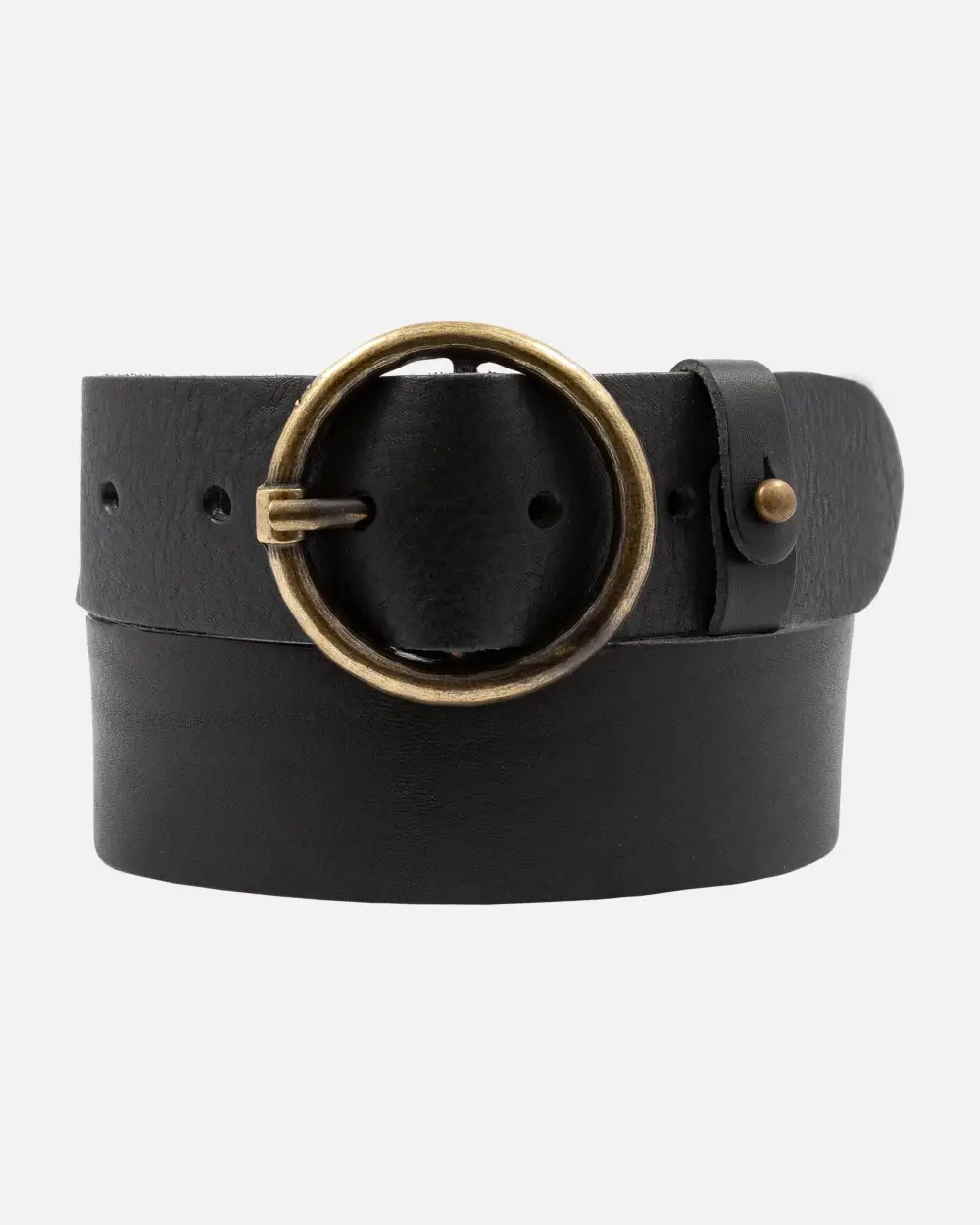 Vintage Round Buckle Leather Waist Belt