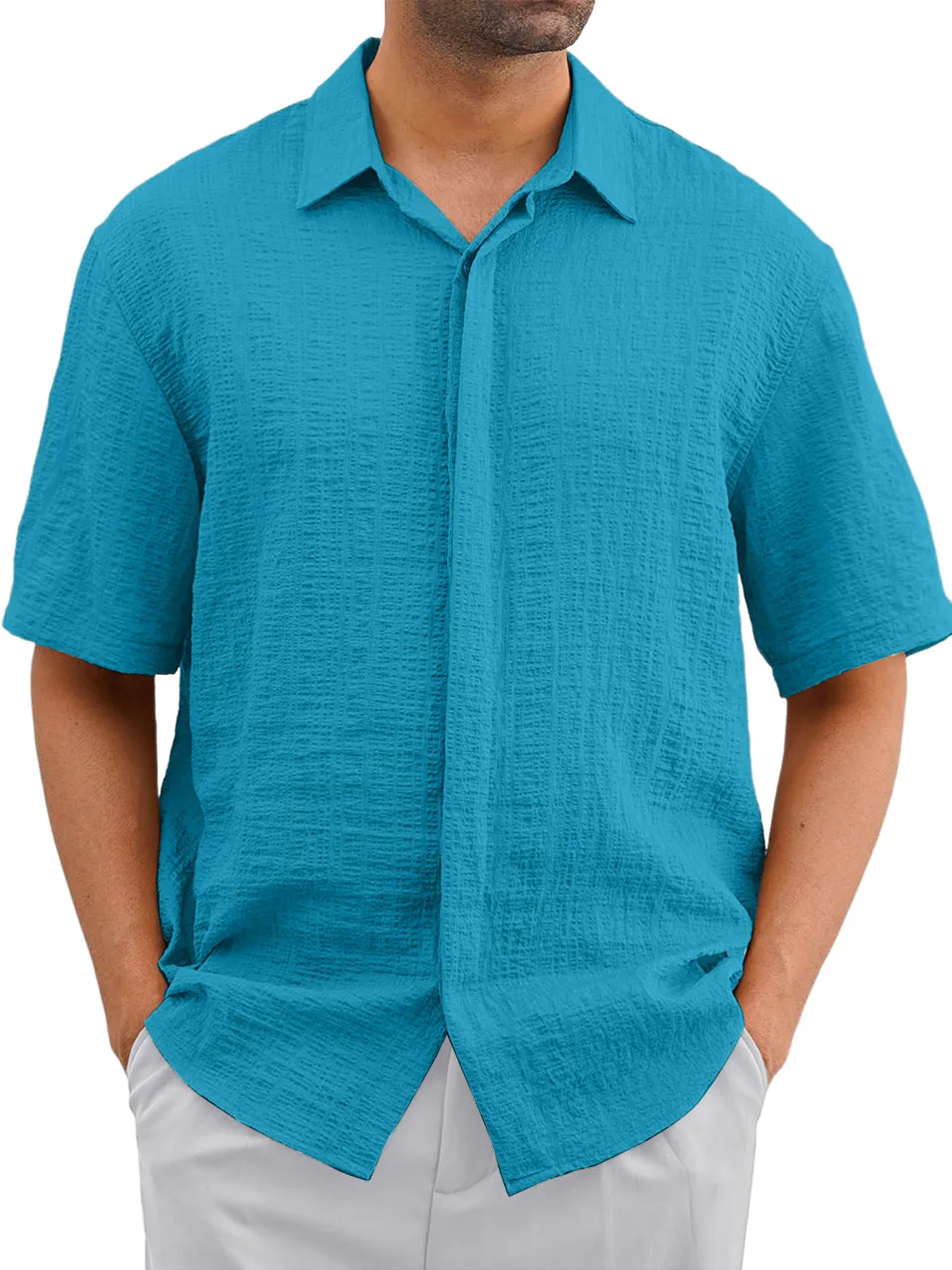 Everyday Layered Short Sleeve Button Front Shirt