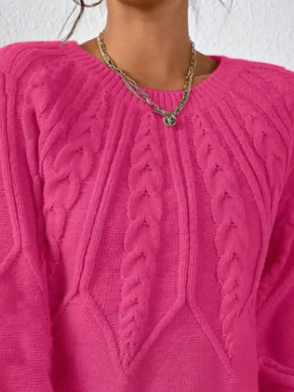 Essential Long Sleeve Cable Knit Sweater