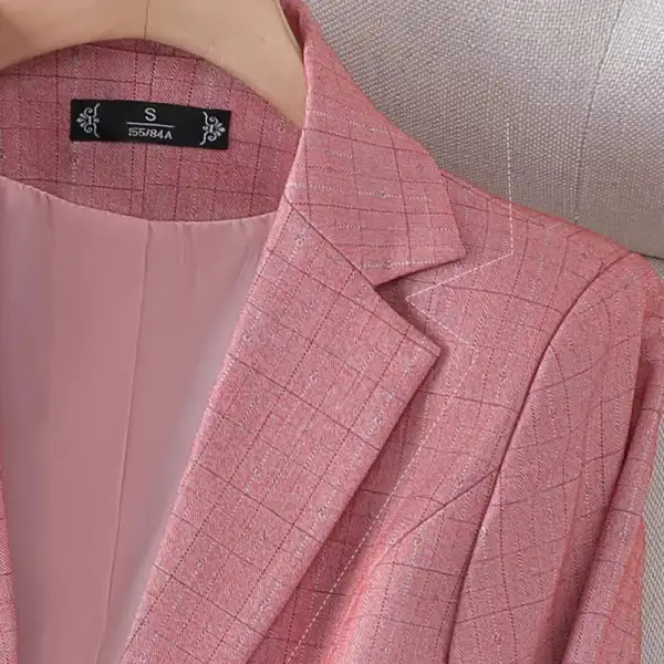  Grid Pattern Blazer Apparel