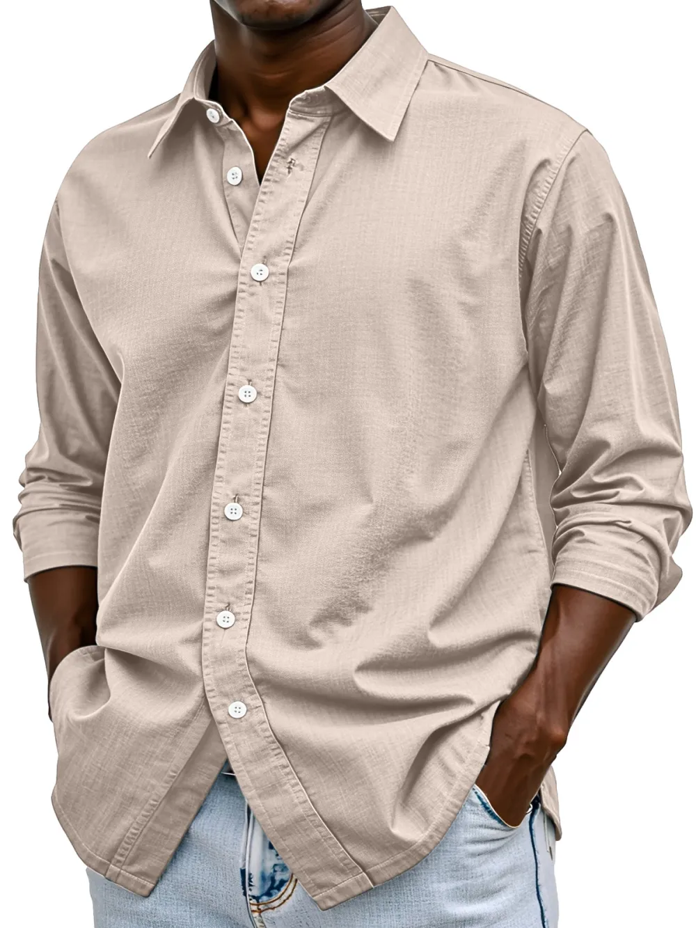 Everyday Long Sleeve Open Collar Shirt
