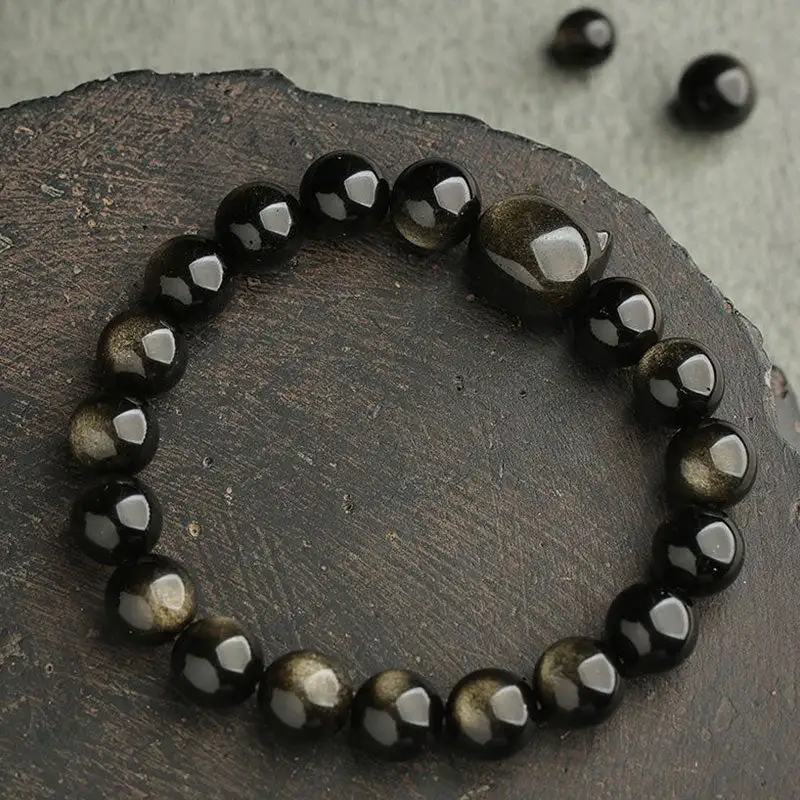Obsidian Lovely Paw Cat Bracelet