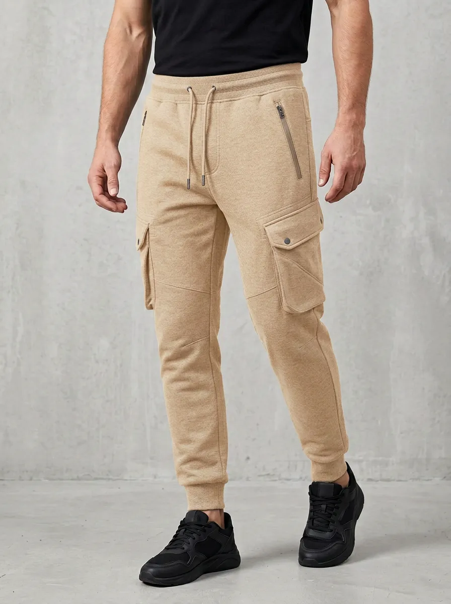 Weekend Multi Pocket Graphic Print Profile Men's Cargo Jogger Pants