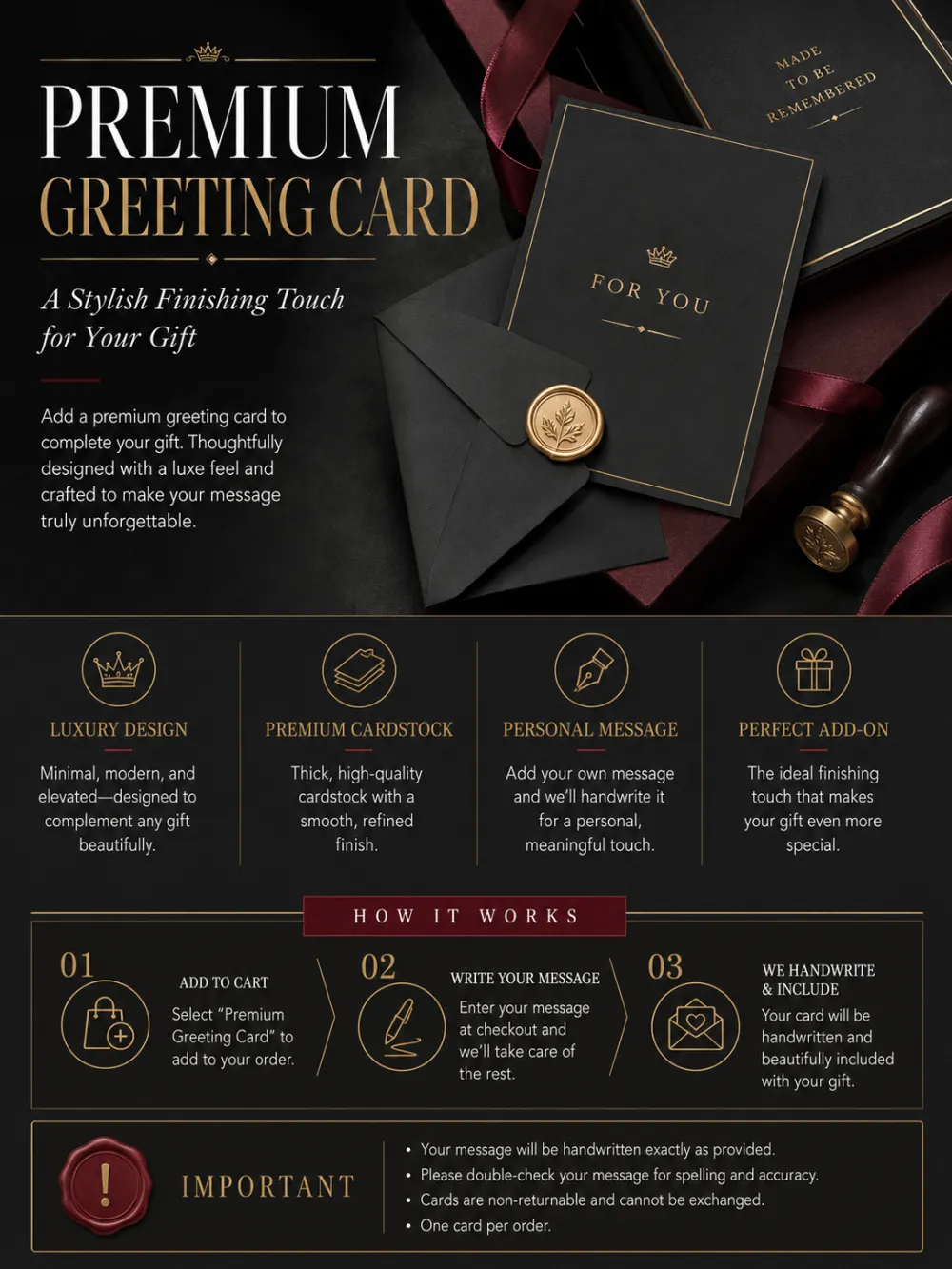 Premium Luxury Greeting Card High-End Gift Note