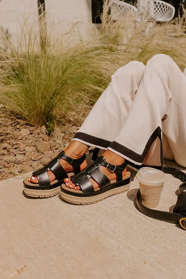 Modern Faux Leather Espadrille Shoes