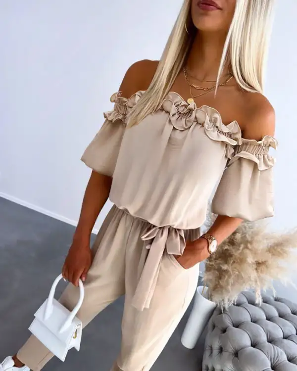 Romantic Off-Shoulder Elegant Jumpsuit
