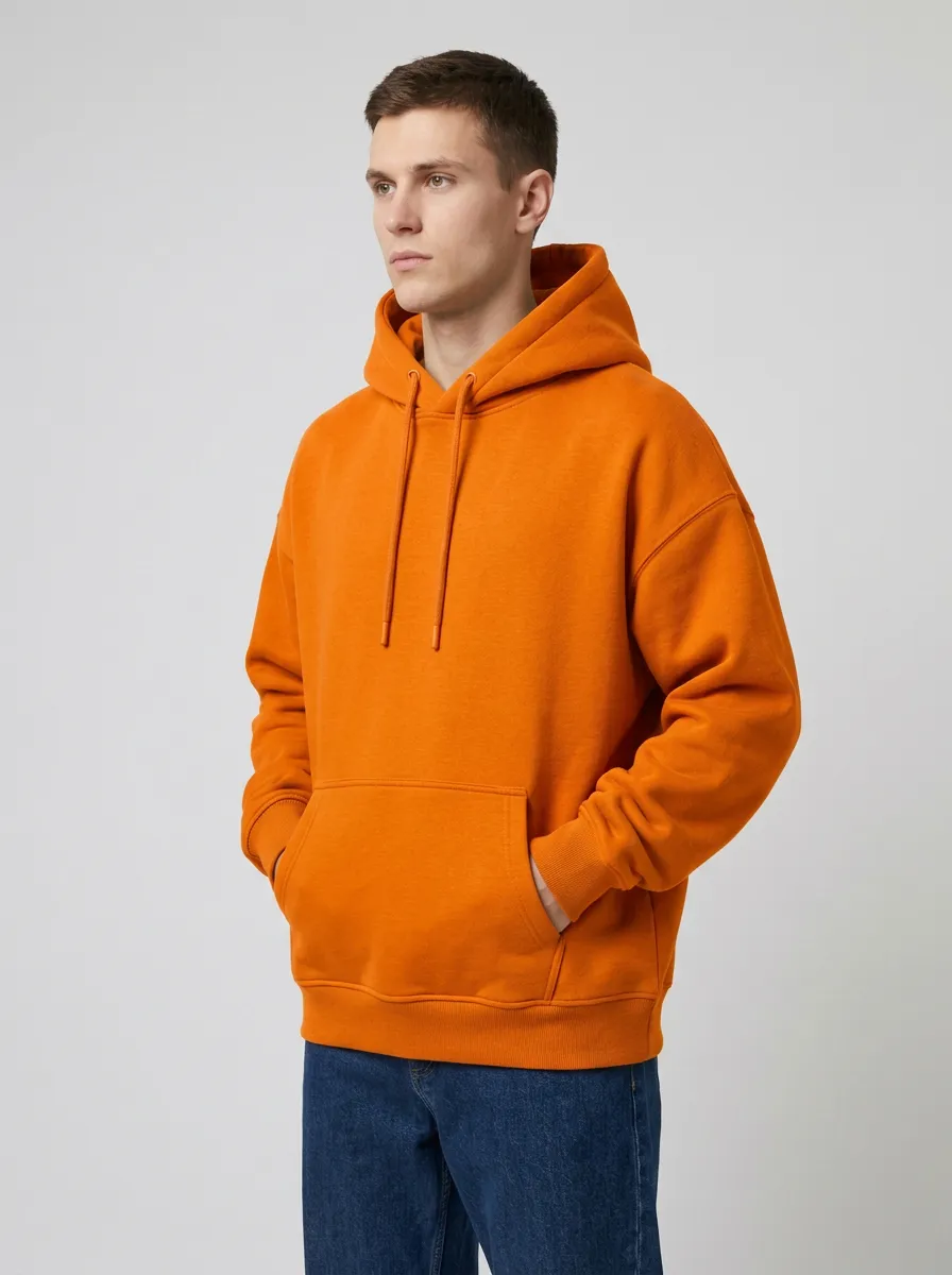 Unisex Plain Fresh Look Hooded Sweatshirt