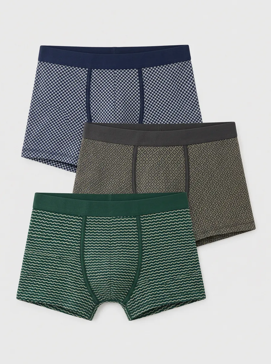 Men's Summit Geometric Pattern Multi-Pack Printed Boxer Briefs