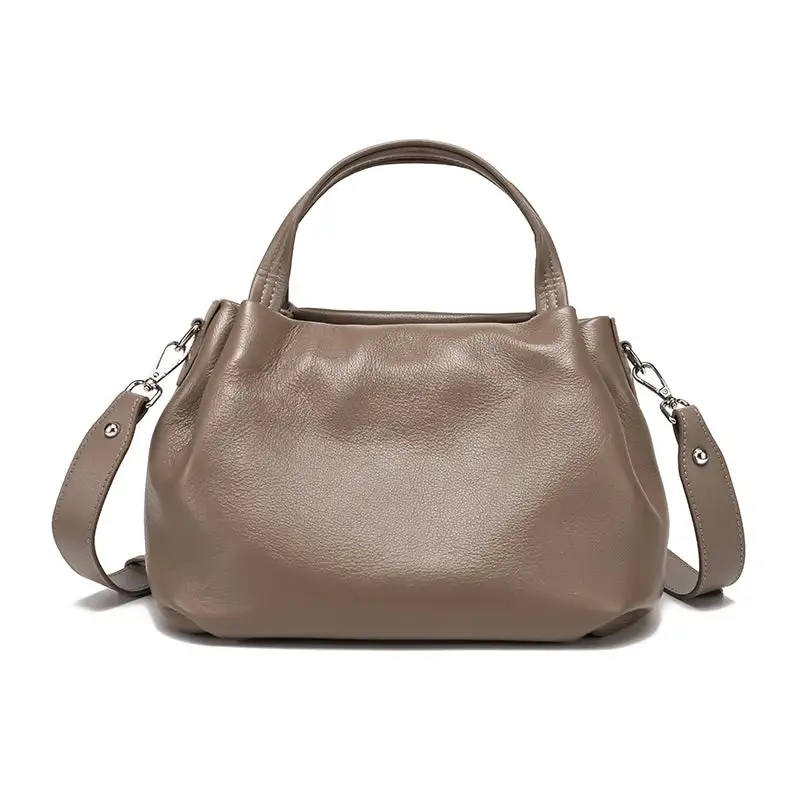 Minimalist Taupe Slouchy Satchel Bag