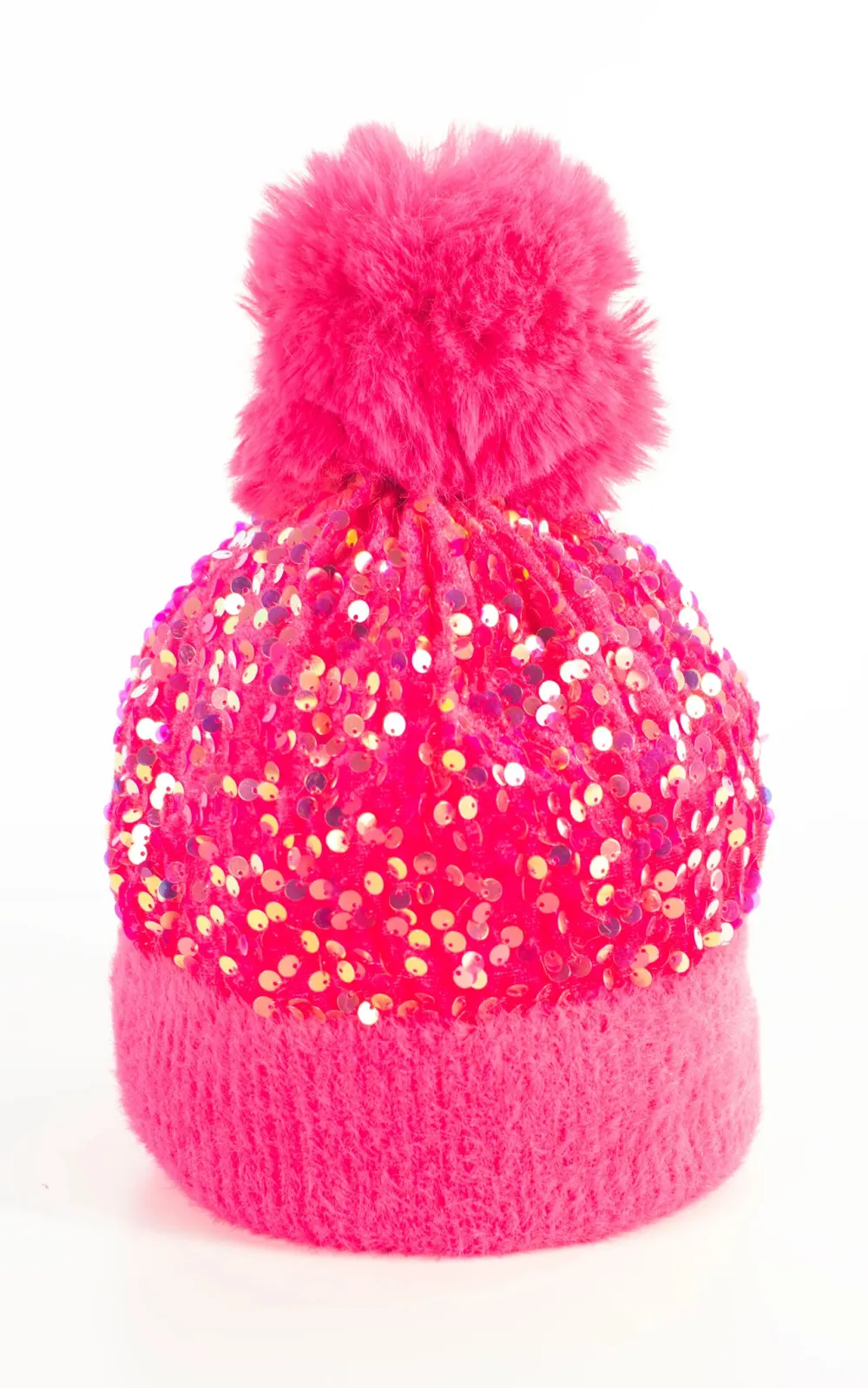 Cute Pink Fur Ball Hat