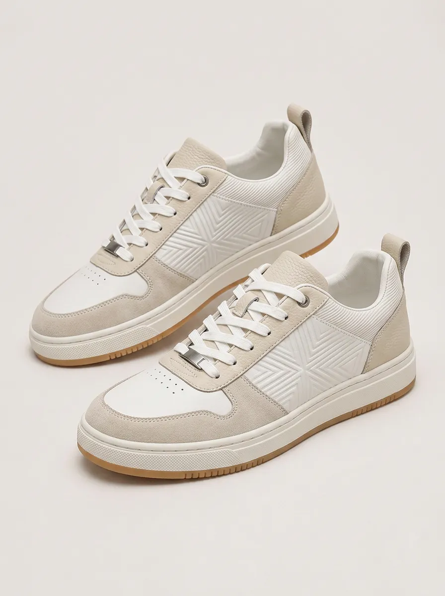 Men's Minimalist Geometric Embossed Pattern Casual Skate Shoes