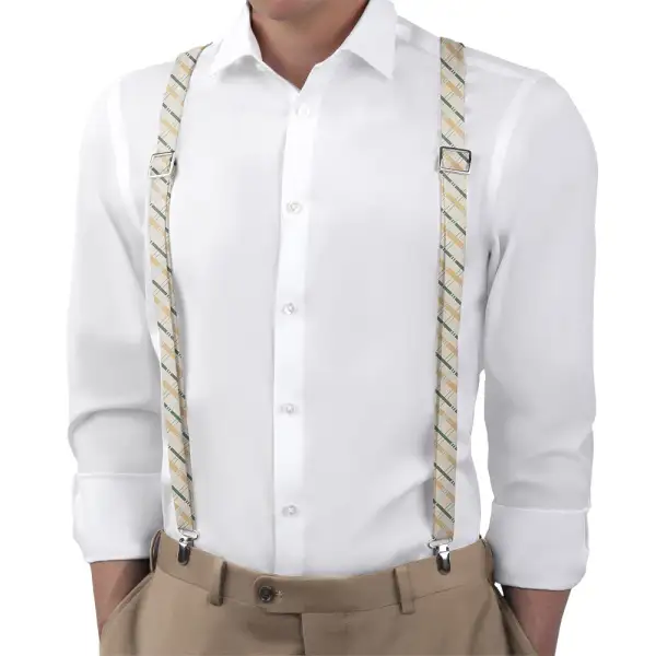 Smart Clean Plaid Pattern Suspenders