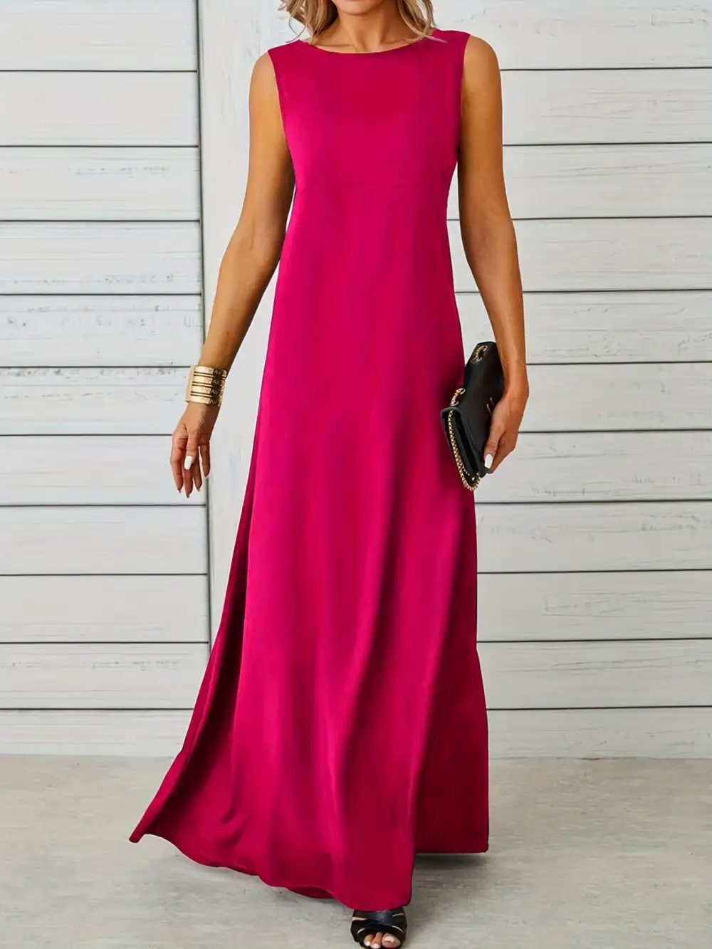 Balanced Detail Sleeveless Maxi Dress