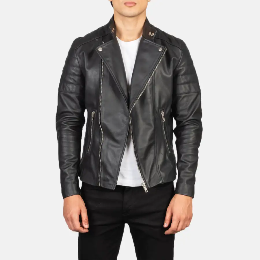 Men's Classic Casual Biker Leather Jacket