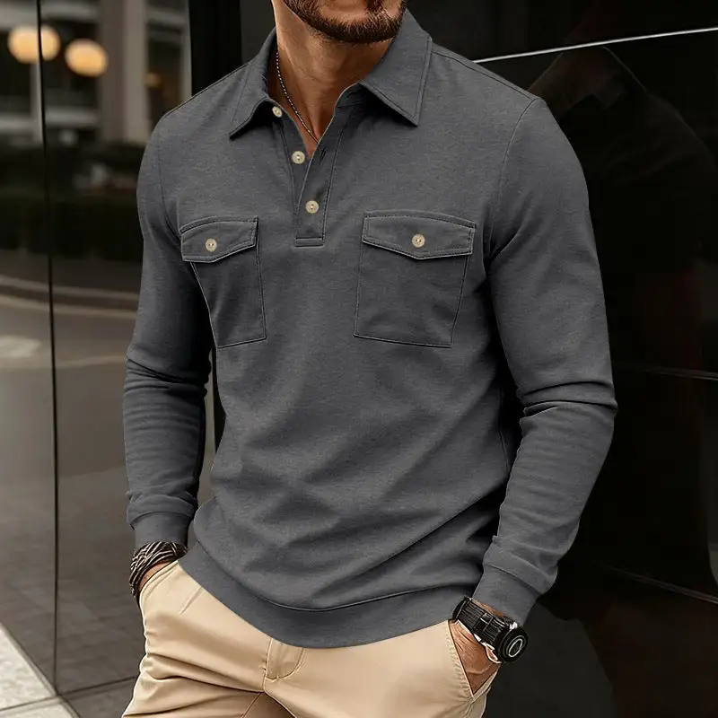 Long Sleeve Fitted Polo Shirt