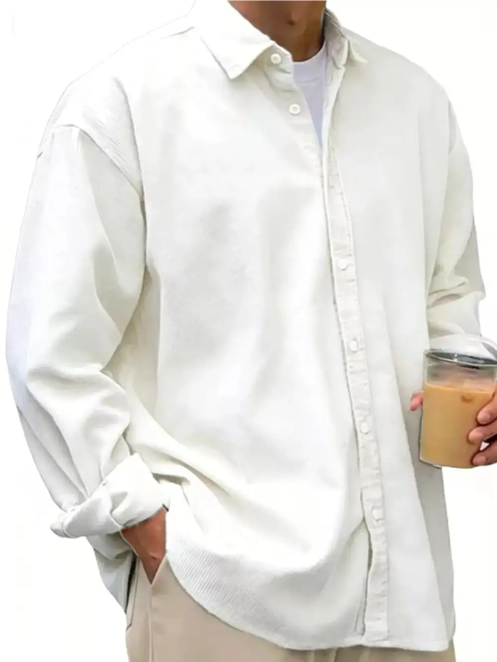 Pocket Detail Button Up Long Sleeve Shirt