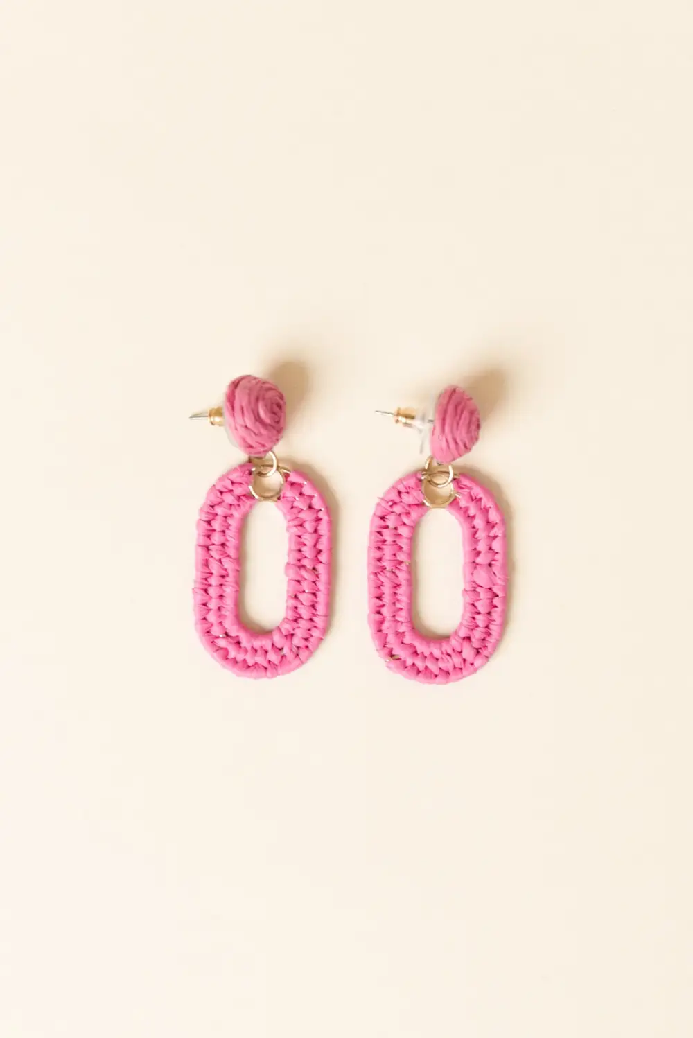 Woven Oval Drop Earrings