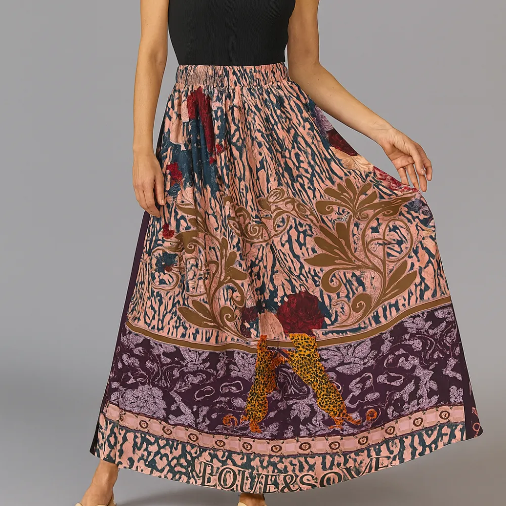 Snake Print Maxi Skirt