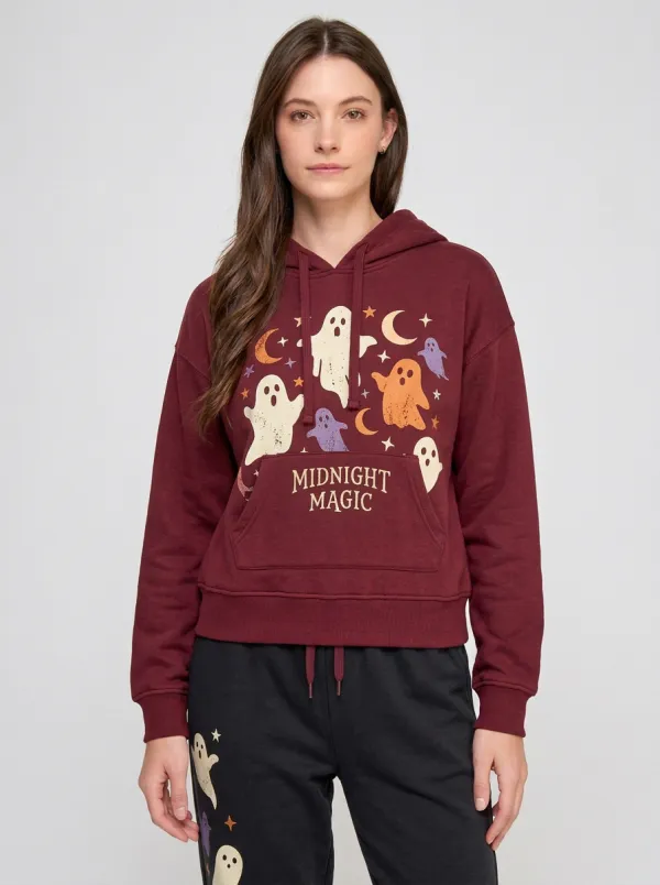 Women's Halloween Midnight Magic Ghost Moon Printed Lounge Set