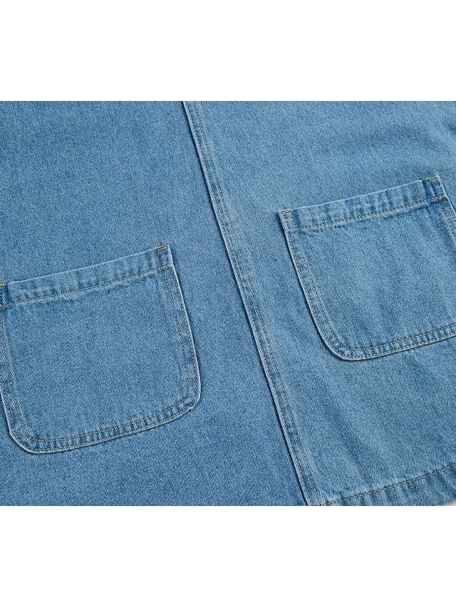 Women's Casual Dress Shift Dress Denim Overall Pinafore Dress Mini Dress Denim Fashion Modern Outdoor Daily Vacation U Neck Pocket Sleeveless Summer Spring 2026 Regular Fit Black Blue Gray Plain S M