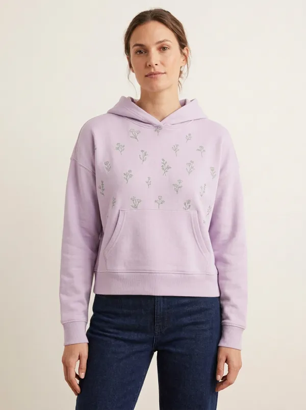 Women's Botanical Floral Minimal Nature Inspired Graphic Hoodie