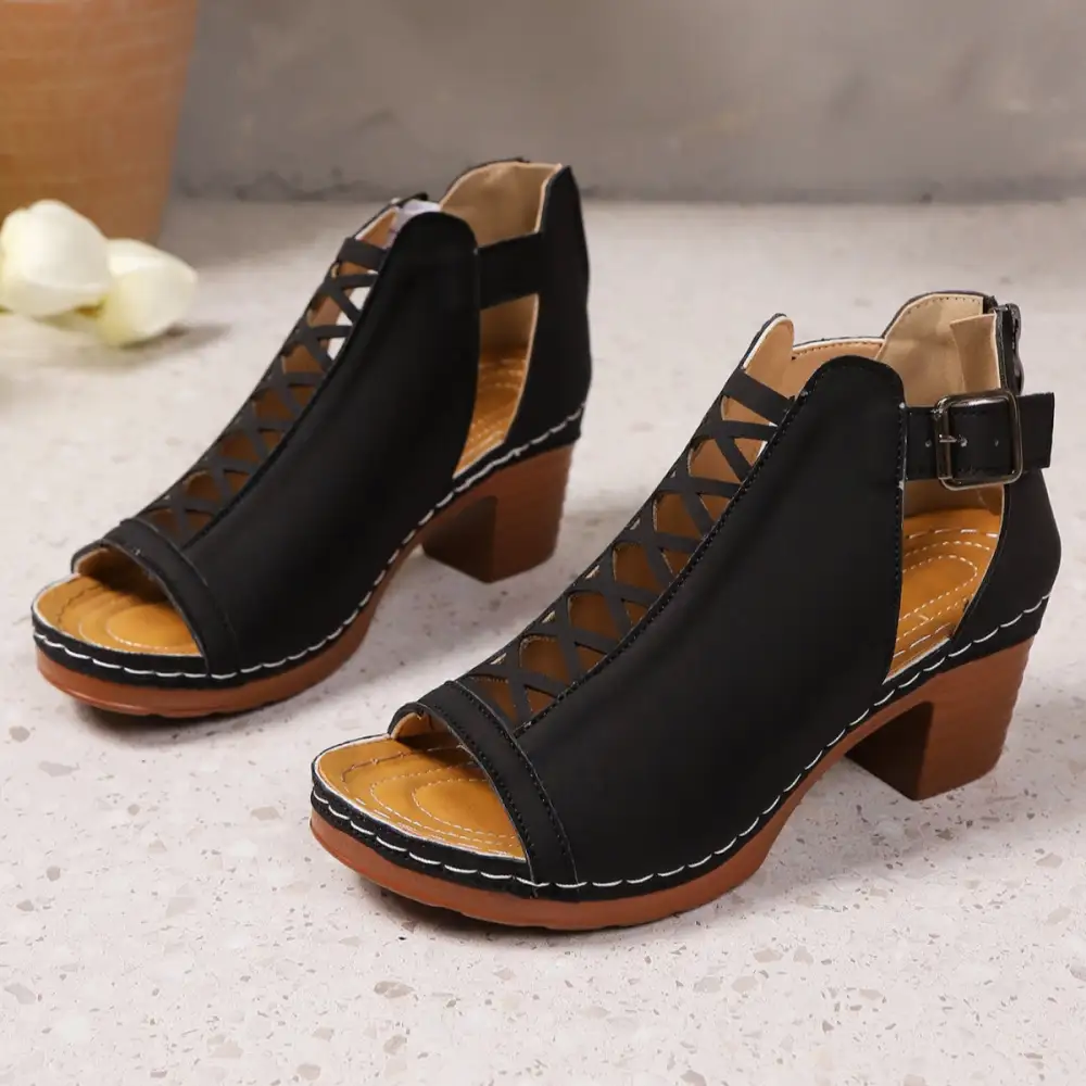 Lounge Open Toe Block Heels Sandals