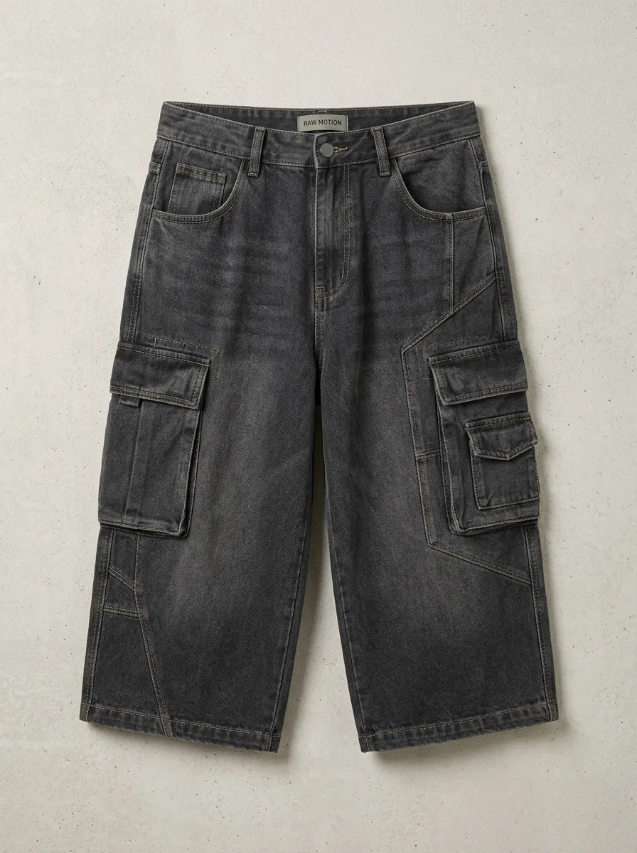 Cargo Denim Washed Men's Cargo Shorts