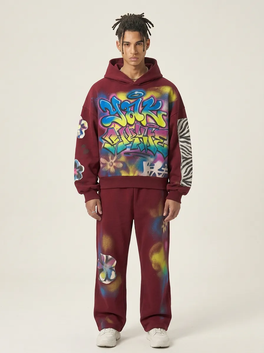 Unisex Echo Graffiti Zebra Floral Graphic Hoodie