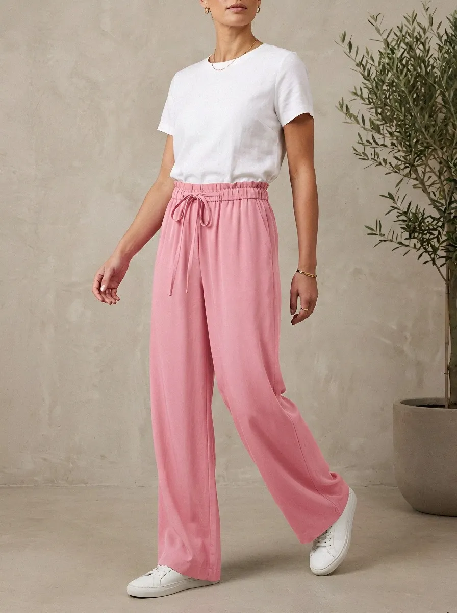 High-Waist Minimal Relaxed Women's Wide-Leg Trousers