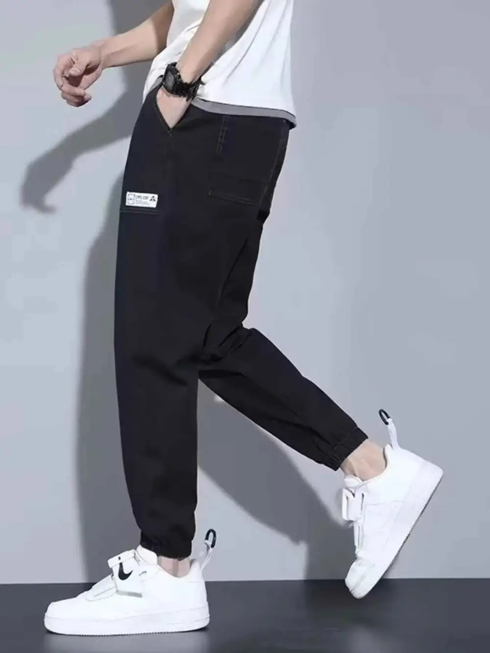 Casual Loose Fit Denim Joggers Jeans