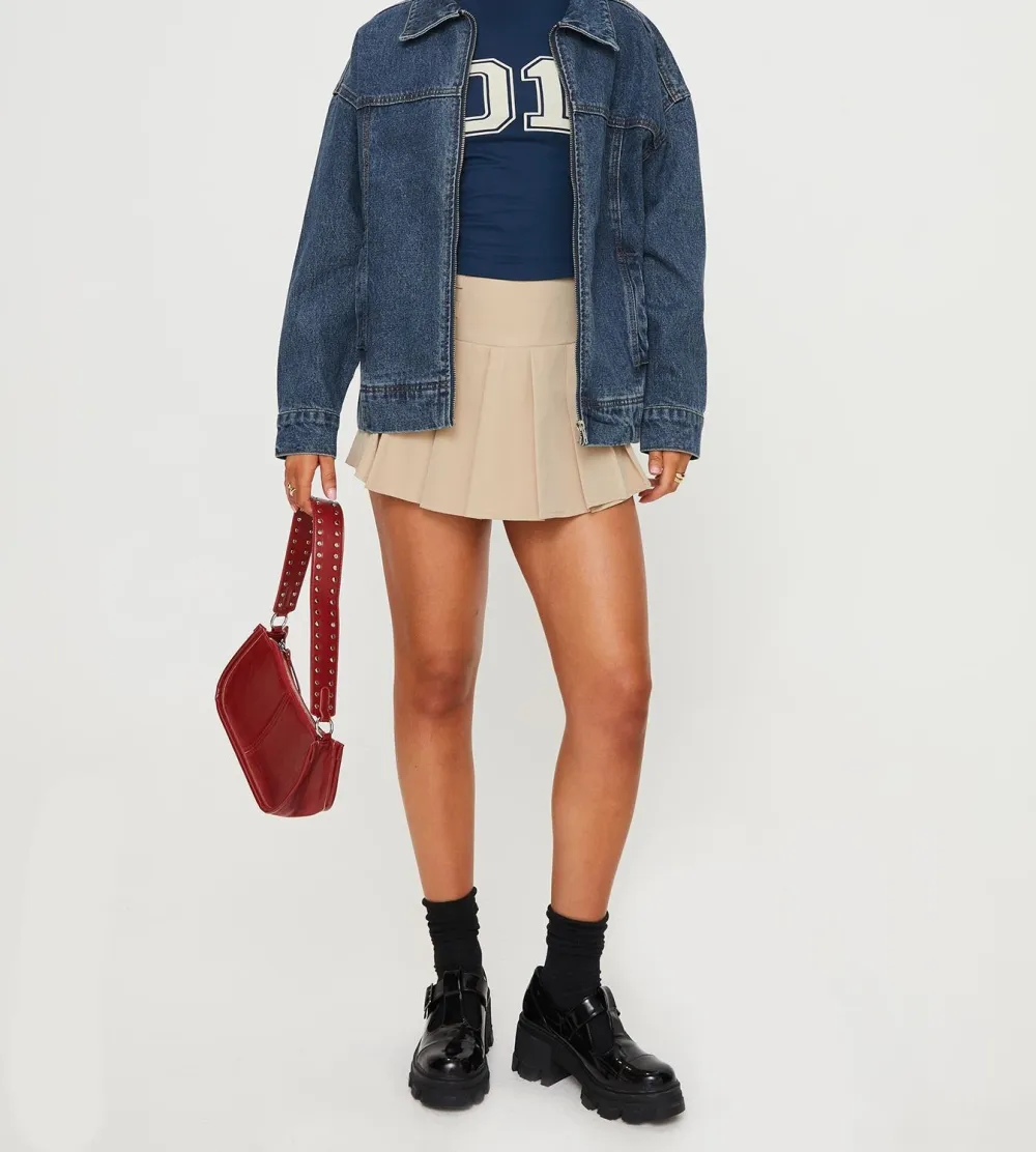 Mid-Wash Denim Oversized Bomber Jacket