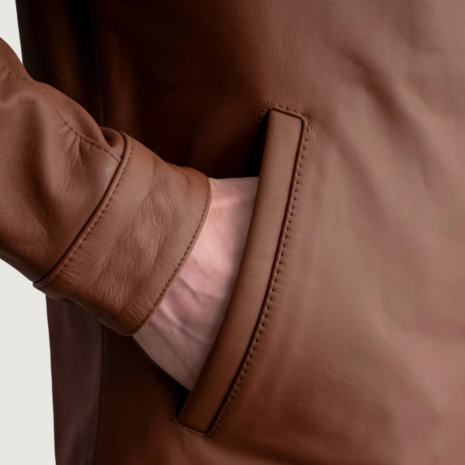 Men's Textured Biker Leather Jacket