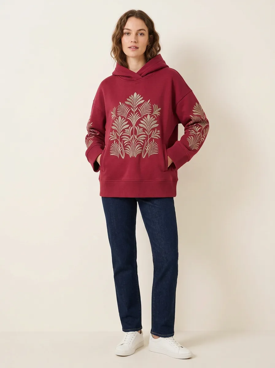 Garden Inspired Women's Botanical Leaf Graphic Nature Inspired Hoodie