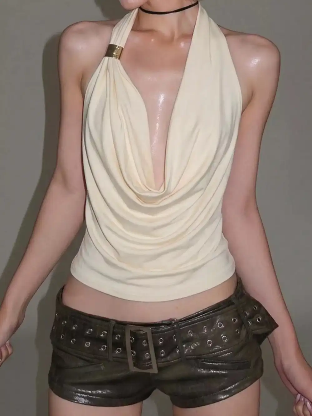 Refined Halter-Neck Tank Top