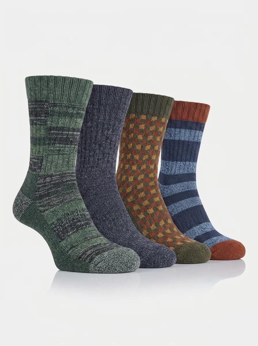 Unisex Travel-Style Four Pair Socks