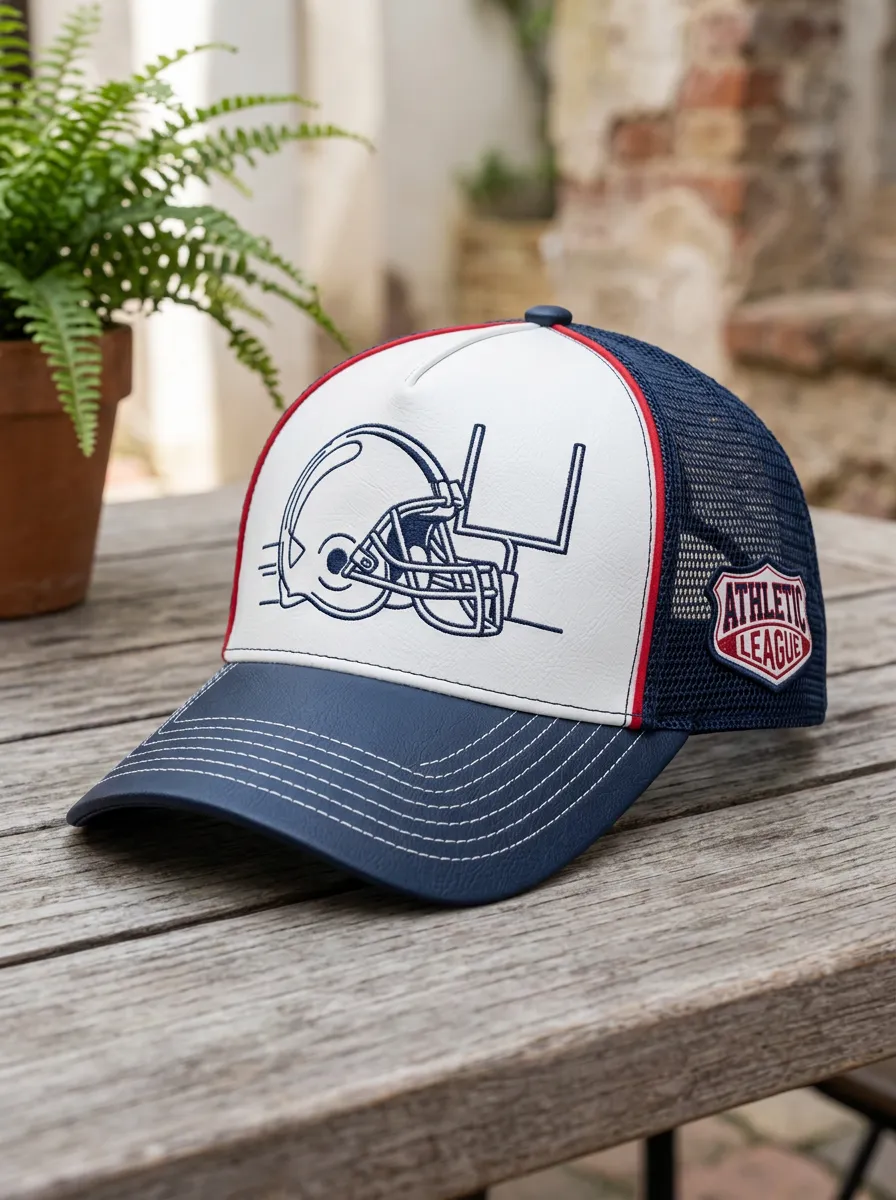 Men's Football Fan Helmet Goalpost Athletic League Printed Cap