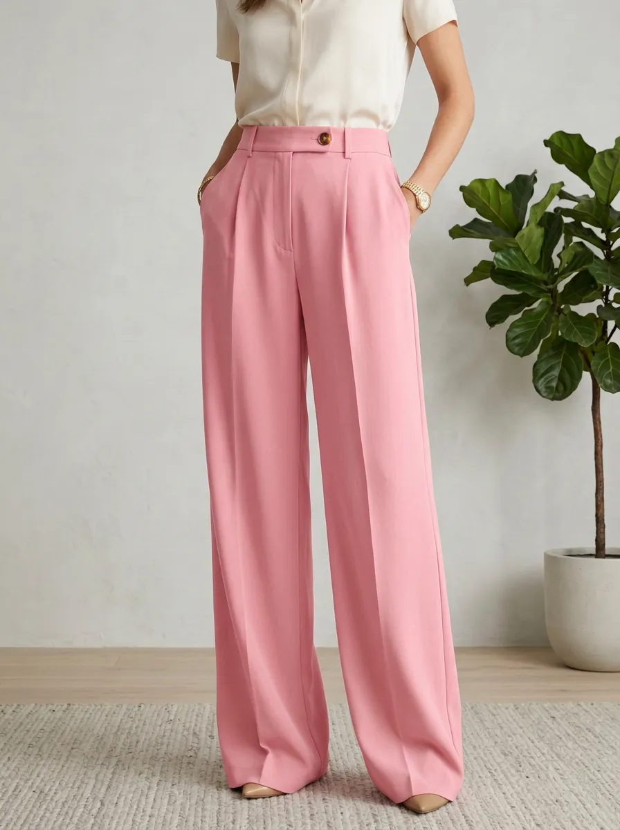Pleated Tailored Women's Wide-Leg Trousers